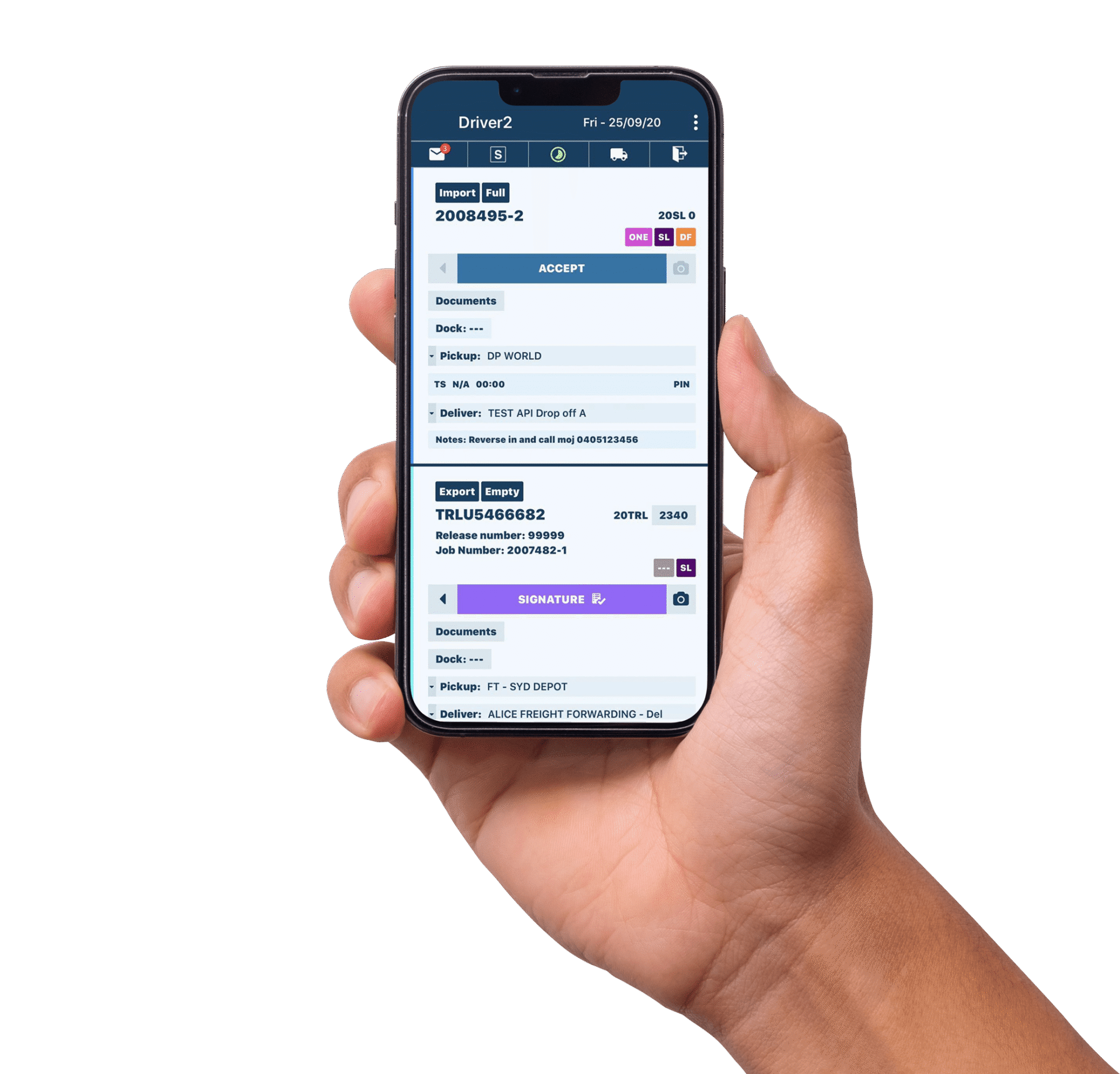 FreightTracker mobile application